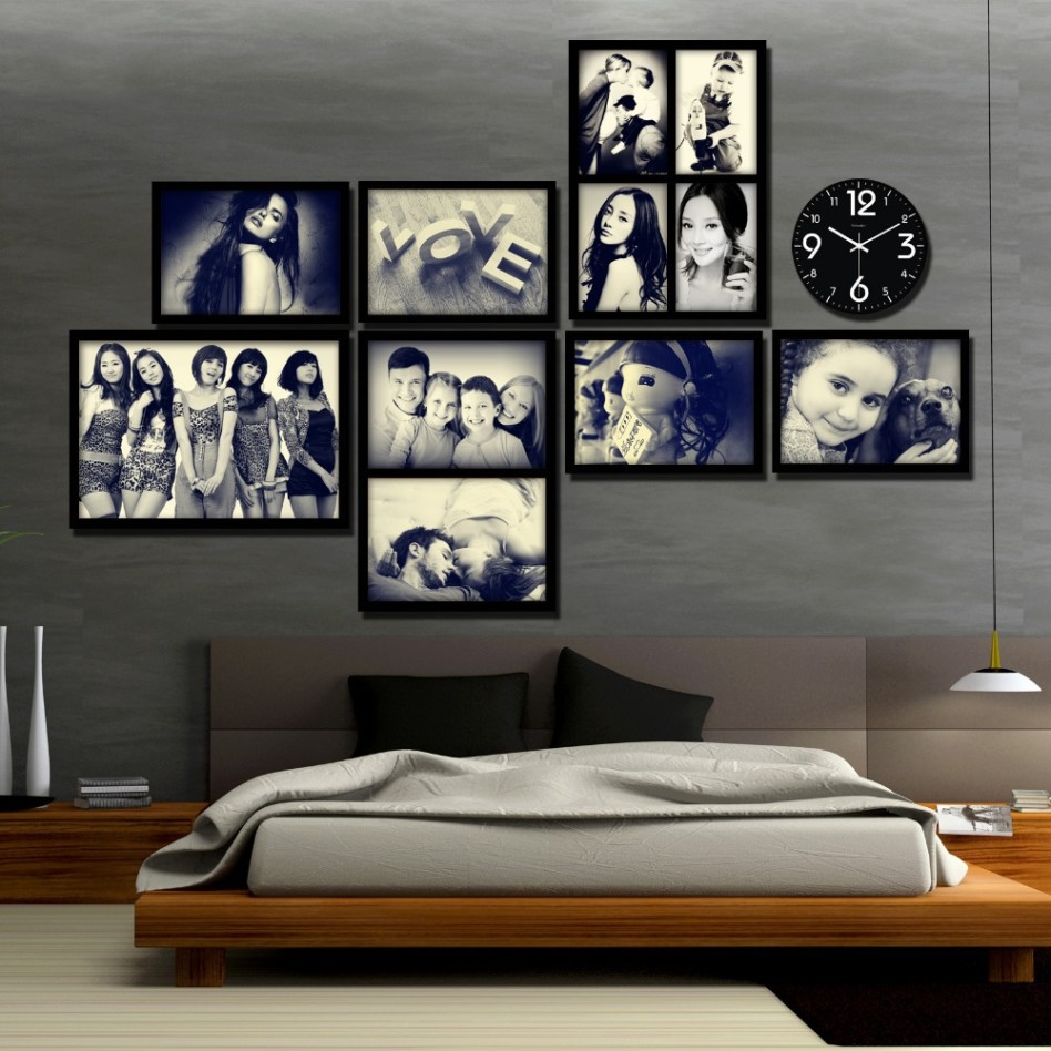 افكار لتغطية الجدران بالصور العائلية