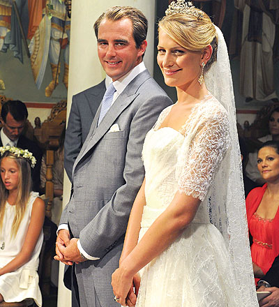 الأمير نيكولاوس وزوجته تاتيانا بلاتنيك في حفل زفافهما