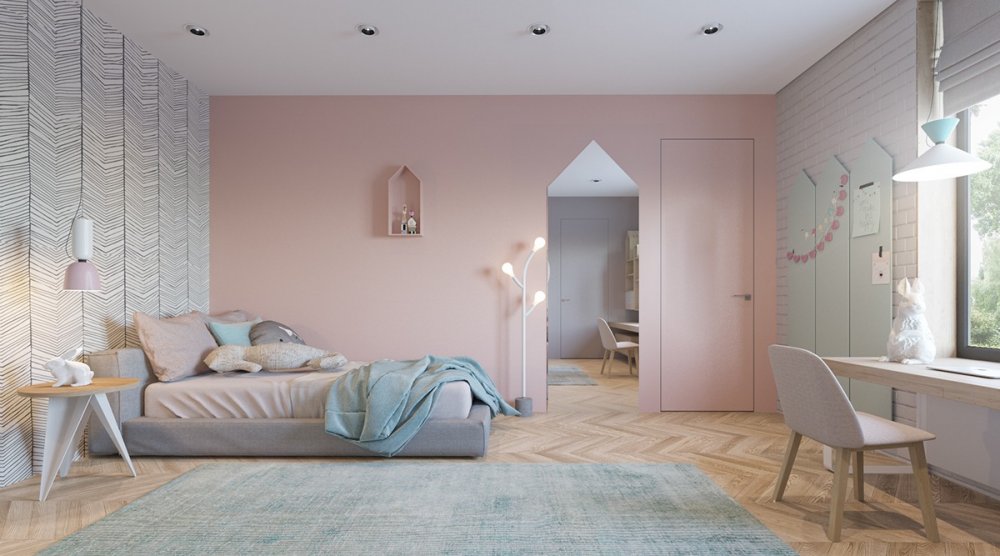 جمال ألوان الباستيل في ديكور غرفة نوم عصرية